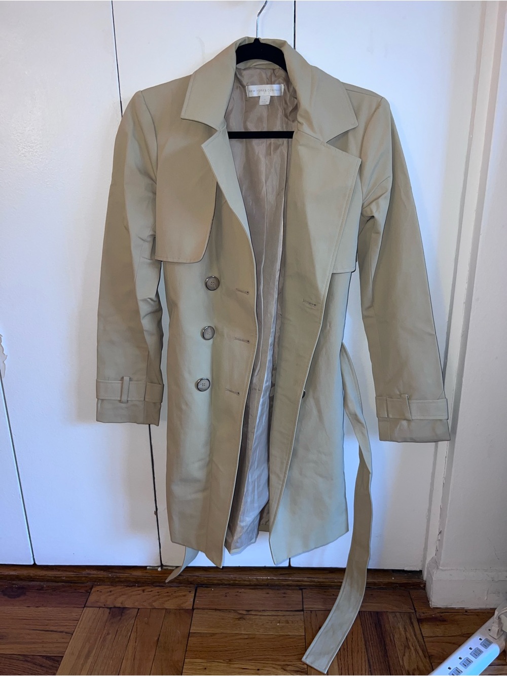 New York & Company Tan Trench Coat - Picture 2 of 5